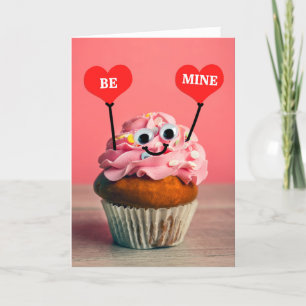 Be Mine Happy Valentijnsdag Schattigee cupcake Feestdagen Kaart