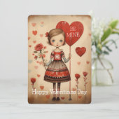 Be Mine Happy Valentijnsdag vakantie Kaart (Staand voorkant)