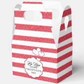 Be Mine Happy Valentine's Day Heart Chalk Stripes Bedankdoosjes (Open)