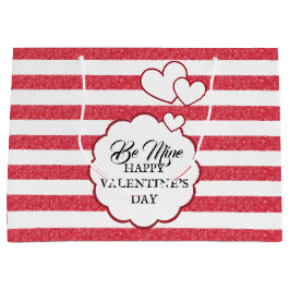 Be Mine Happy Valentine's Day Heart Chalk Stripes Groot Cadeauzakje