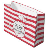 Be Mine Happy Valentine's Day Heart Chalk Stripes Groot Cadeauzakje (Voorkant Gekanteld)