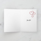 Be Mine Happy Valentine's Day Heart Stripes Folded Feestdagen Kaart (Binnen)