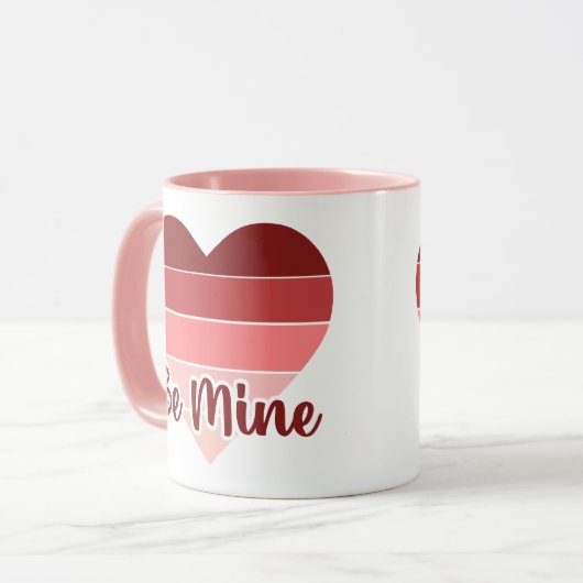 BE MINE hartstrepen Mok (Voorkant links)