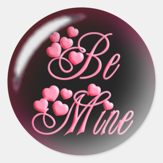 BE MINE & HEARTS van SHARON SHARPE Ronde Sticker (Voorkant)