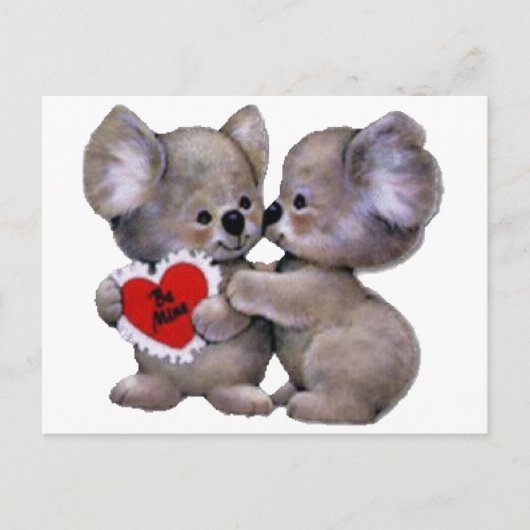 Be Mine Koalas Briefkaart (Voorkant)