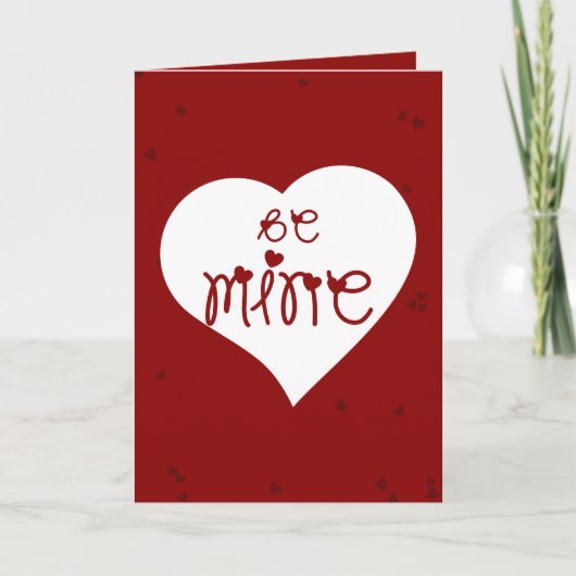 Be Mine Love Hearts Valentine's Day Folded Feestdagen Kaart (Voorkant)