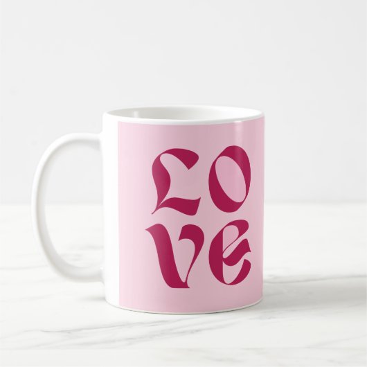 BE Mine Love in roze kleur Koffiemok (Links)