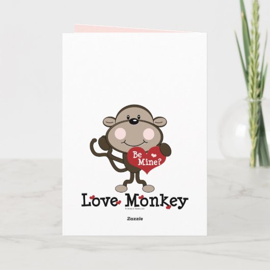 Be Mine Love Monkey Valentijn Blank Wenskaart Feestdagen Kaart