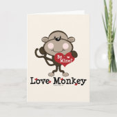 Be Mine Love Monkey Valentijn Blank Wenskaart Feestdagen Kaart (Voorkant)