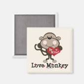 Be Mine Love Monkey Valentijnsdag Magnet (Voorkant / Achterkant)