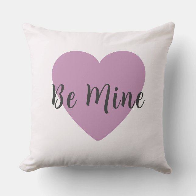 Be Mine Mauve Pink Heart Valentine's Day  Kussen (Voorkant)