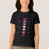 Be Mine Minimal Heart Stack Valentine T-Shirt (Voorkant)