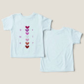 Be Mine Minimal Heart Stack Valentine T-Shirt (Ontwerp Voorkant & Achterkant)