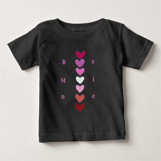 Be Mine Minimal Heart Stack Valentine T-Shirt (Voorkant)