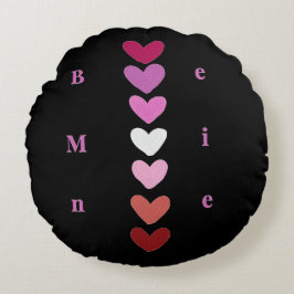 Be Mine Minimal Heart Stack Valentine T-Shirt Rond Kussen