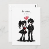 Be Mine Or Else Goth Valentine Postcard Briefkaart (Voorkant / Achterkant)