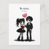 Be Mine Or Else Goth Valentine Postcard Briefkaart (Voorkant)