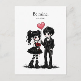 Be Mine Or Else Goth Valentine Postcard Briefkaart