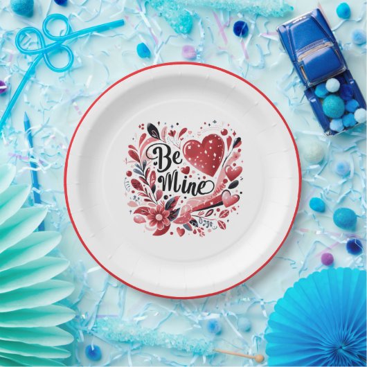 Be Mine Paper Plate Papieren Bordje (Feest)