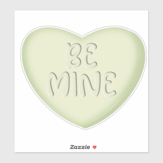 Be Mine Pastel Groen Snoep Hart Sticker (Vel)