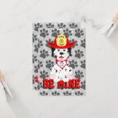 Be Mine Puppy Valentijn 3.5 "x5" Flat Wenskaart Kaart (Voorkant / Achterkant in situ)