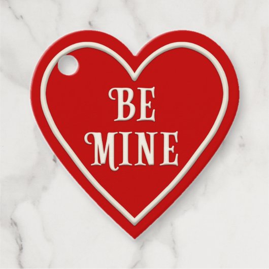 "Be Mine" Red Heart persoonlijke Valentijnsdag Bedankjes Labels (Voorkant)
