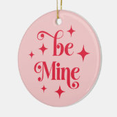 Be mine retro stars Valentijnsdag roze rode foto Keramisch Ornament (Links)