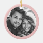 Be mine retro stars Valentijnsdag roze rode foto Keramisch Ornament (Achterkant)