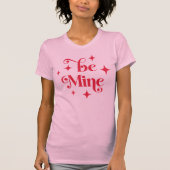 Be mine retro stars Valentijnsdag roze rood T-shirt (Voorkant)