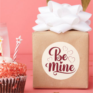 Be Mine - Romantisch ontwerp voor Valentijnsdag Ronde Sticker