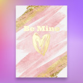 Be Mine Roze Faux Glitter Folie Vakantie Kaart