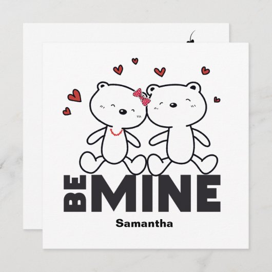 BE MINE - Schattigee gepersonaliseerde moderne Val Feestdagenkaart (Voorkant / Achterkant)