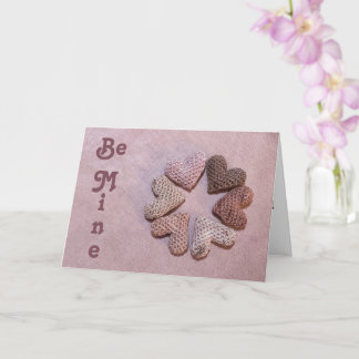 Be Mine Solar-dyed Crocheted Hearts Valentine Card Kaart
