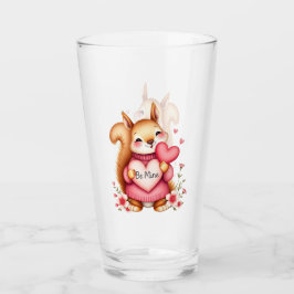 Be Mine Squirrel Holding A Heart Glas