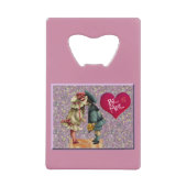 "Be Mine" Sweet Nostalgische Valentijn Creditkaart Flessenopener (Voorkant)