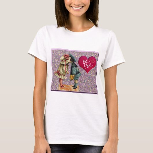 "Be Mine" Sweet Nostalgische Valentijn T-shirt (Voorkant)
