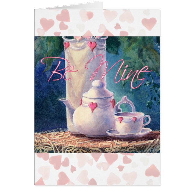 BE MINE TEAPOT CUP & HEARTS BY SHARON SHARPE (Voorkant)