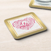 Be Mine"  tekst: Happy Valentine's Day Bier Onderzetter (Linkerzijde)