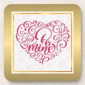 Be Mine"  tekst: Happy Valentine's Day Bier Onderzetter (Voorkant)