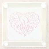 Be Mine"  tekst: Happy Valentine's Day Glazen Onderzetter (Achterkant)