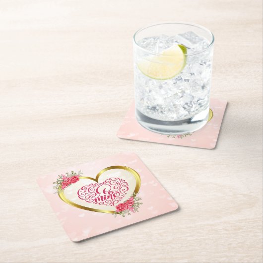 Be Mine"  tekst: Happy Valentine's Day Kartonnen Onderzetters (Insitu)