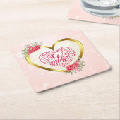 Be Mine" tekst: Happy Valentine's Day Kartonnen Onderzetters (Schuin)