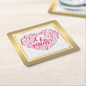 Be Mine"  tekst: Happy Valentine's Day Kartonnen Onderzetters (Schuin)