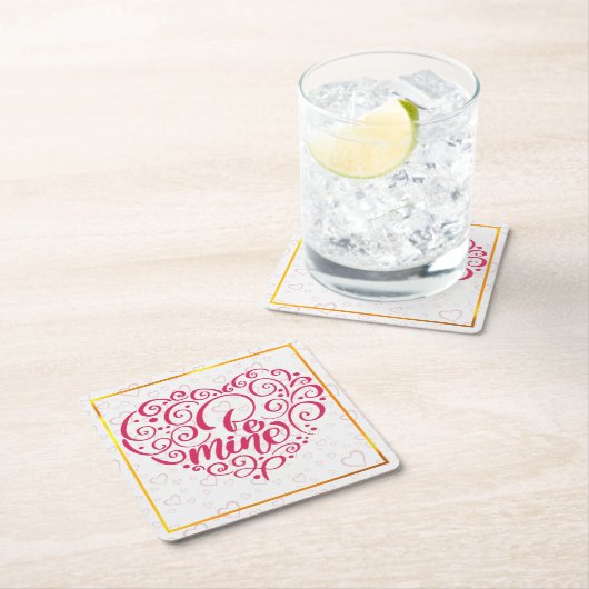 Be Mine"  tekst: Happy Valentine's Day Kartonnen Onderzetters (Insitu)