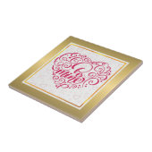 Be Mine"  tekst: Happy Valentine's Day Tegeltje (Zijkant)