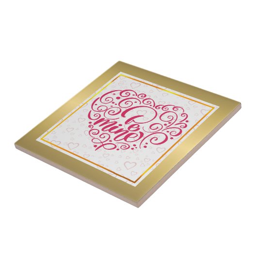 Be Mine"  tekst: Happy Valentine's Day Tegeltje (Zijkant)