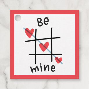 Be Mine Tic Tac Toe Valentijnsdag Gift Label