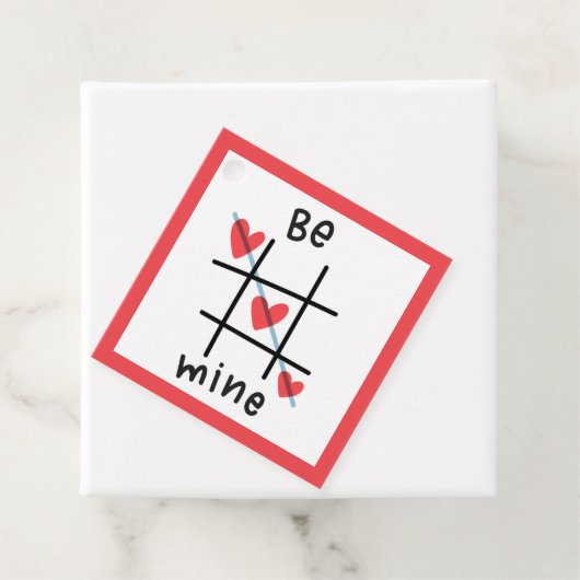 Be Mine Tic Tac Toe Valentijnsdag Gift Label (In situ)