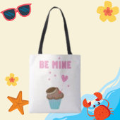 Be Mine Typography Cake Heart Balloon Canvas tas