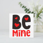 Be Mine Typography Valentijnsdag Rood Wit Kaart (Staand voorkant)